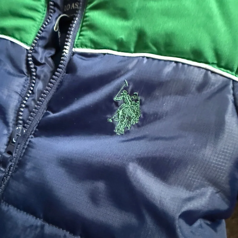Ralph Lauren Navy & Green Infant Puffer Snowsuit with Hood